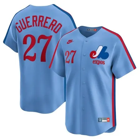 Men's Montreal Expos #27 Vladimir Guerrero Nike Powder Blue Cooperstown Collection Limited Jersey