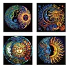 Mandala Soleil Lune-Peinture Diamant Sp&eacute;ciale Partielle-30*30CM