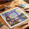 2Pcs Diamond Art Square Auxiliary Frame 3D Printing Diamond Art Desk Positioning Frame Lightweight for Boys Girls Adults Students Home Office Leisure (Violet Purple small)