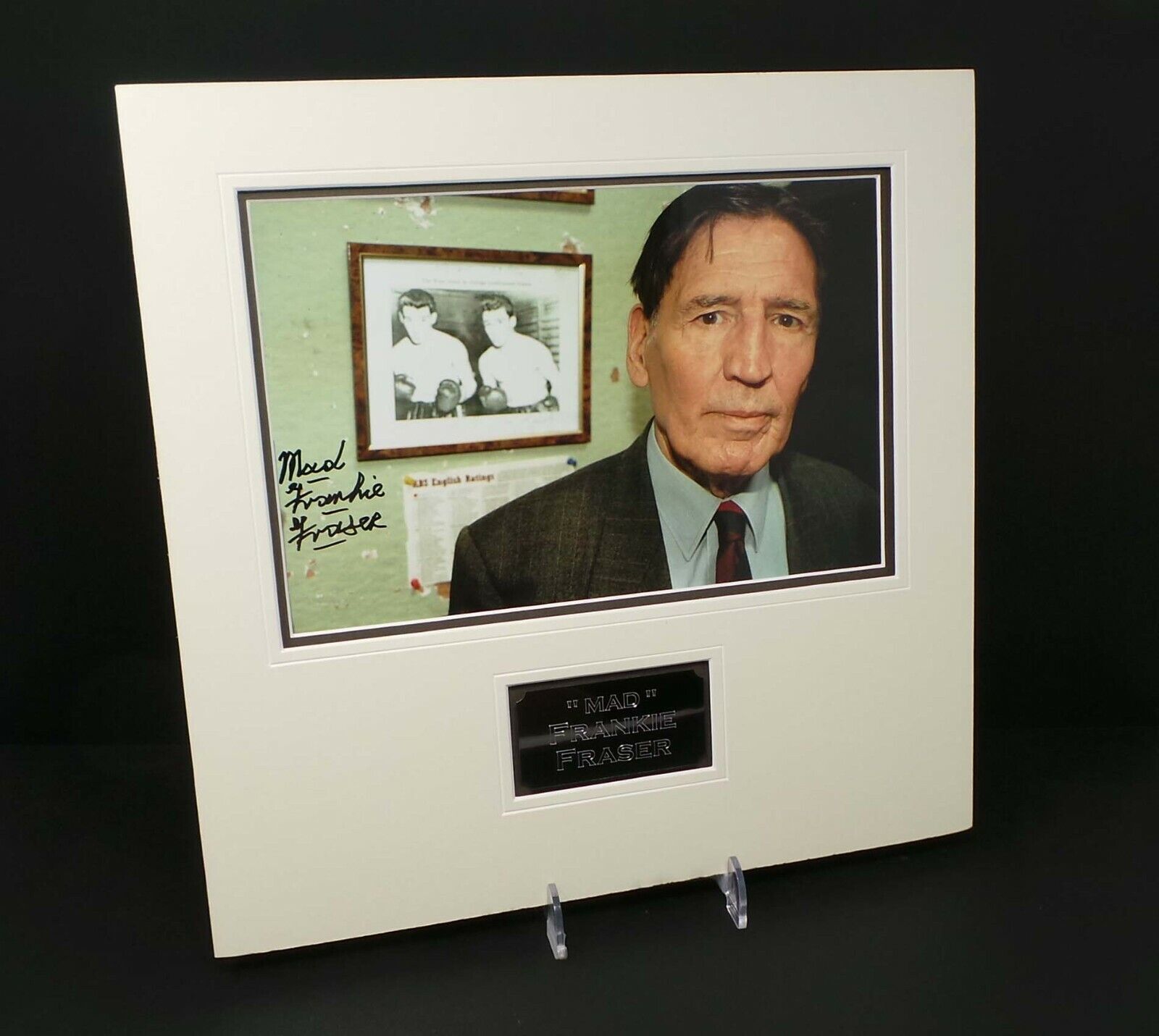 MAD Frankie FRASER Signed & Mounted Autograph 12x8 Photo Poster painting Display 2 AFTAL RD COA