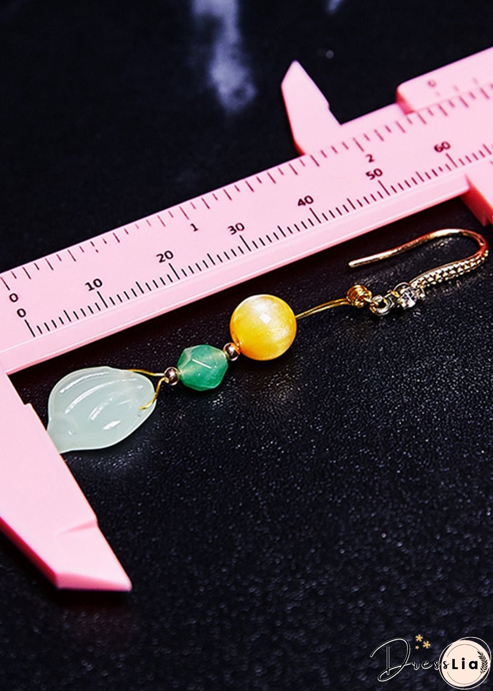 Unique Naturally Jade And Beeswax Drop Earrings
