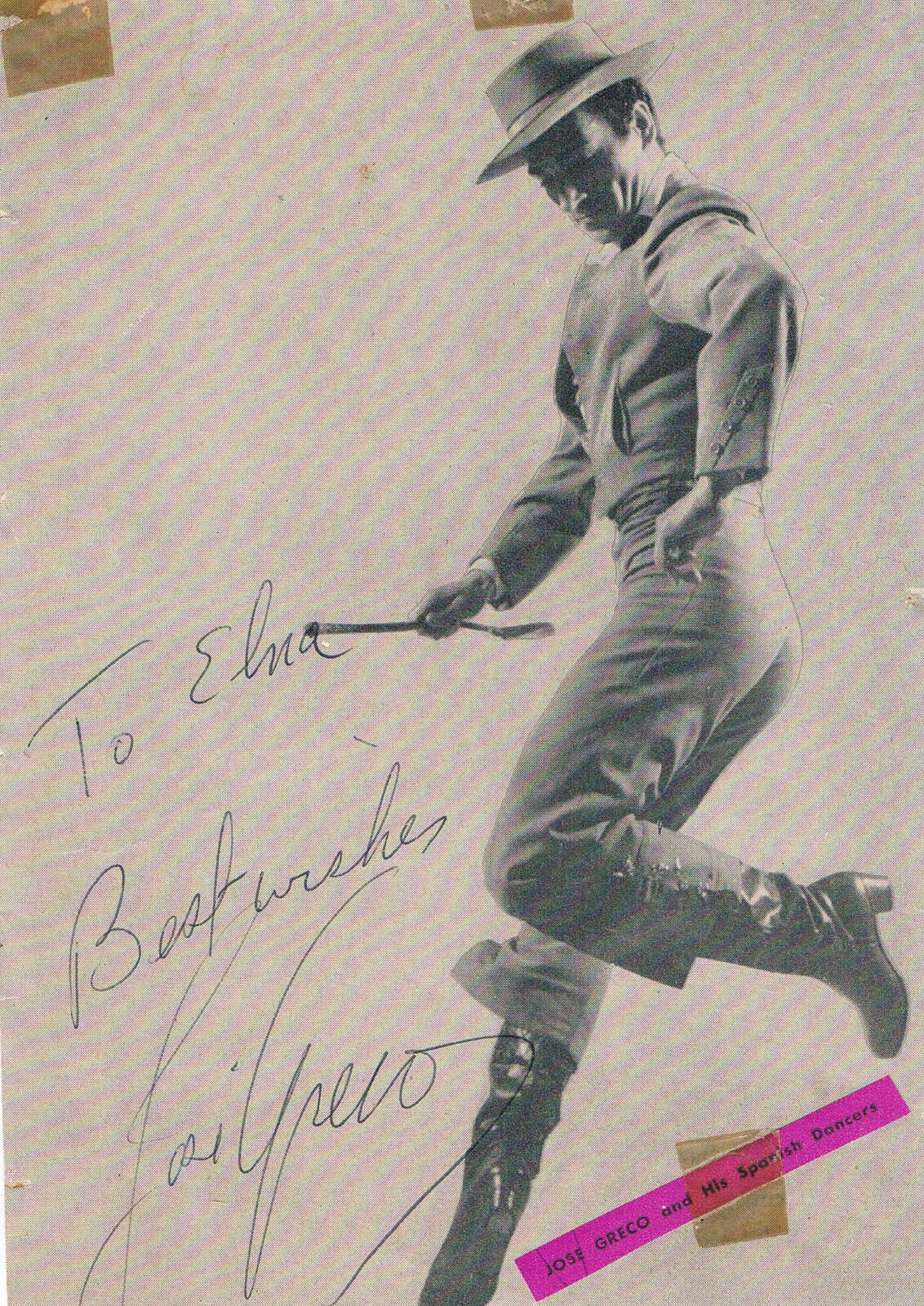 Jose Greco 1918-2000 genuine autograph Vintage signed magazine picture 4.5x7