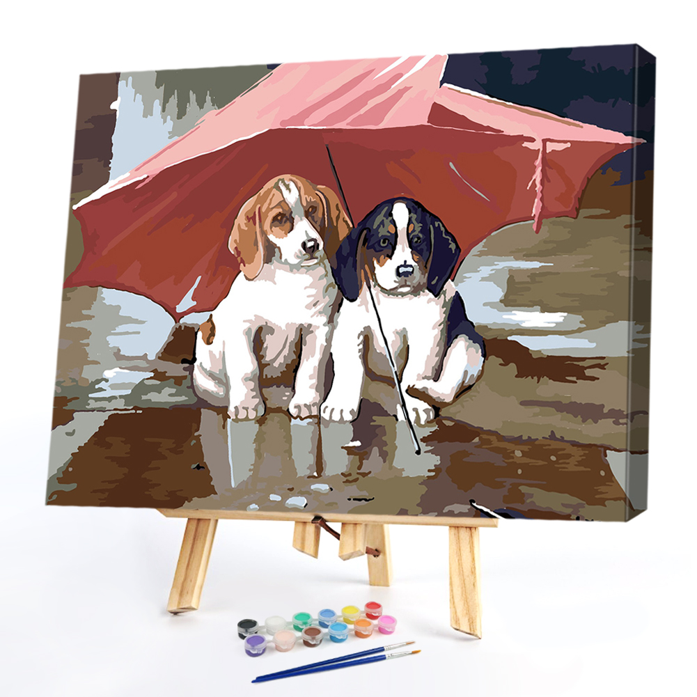 

40*50CM Paint By Numbers-Umbrella Dog, 501 Original