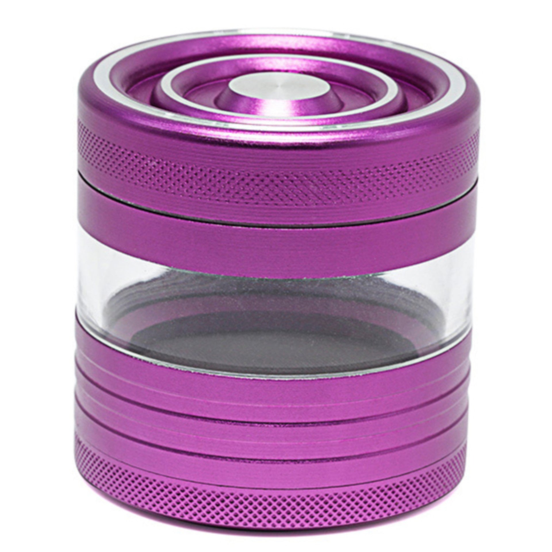 Aluminum Alloy 5-Piece Transparent Window Thread Grinder-Purple Color