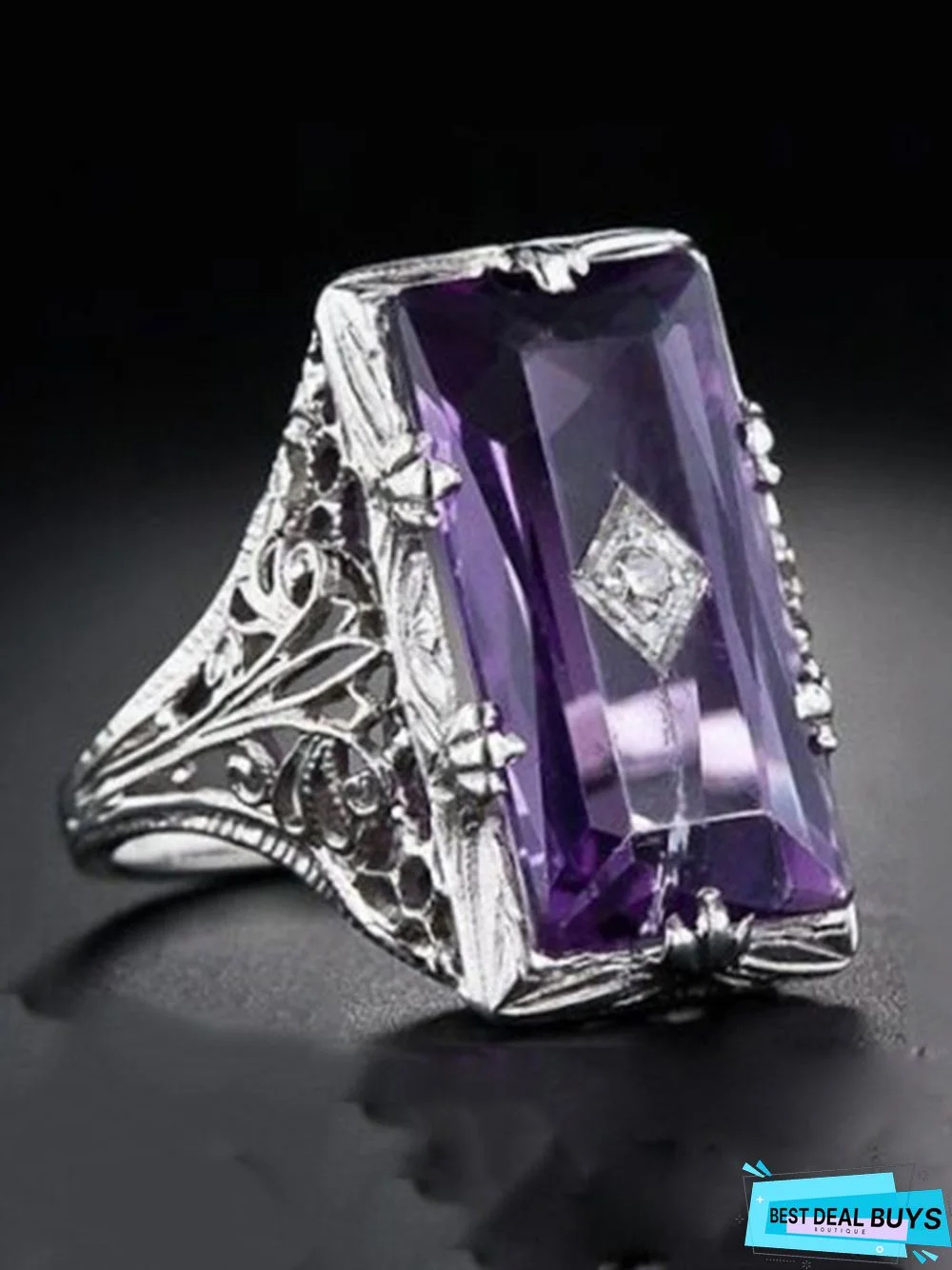 Amethyst Zircon Ring