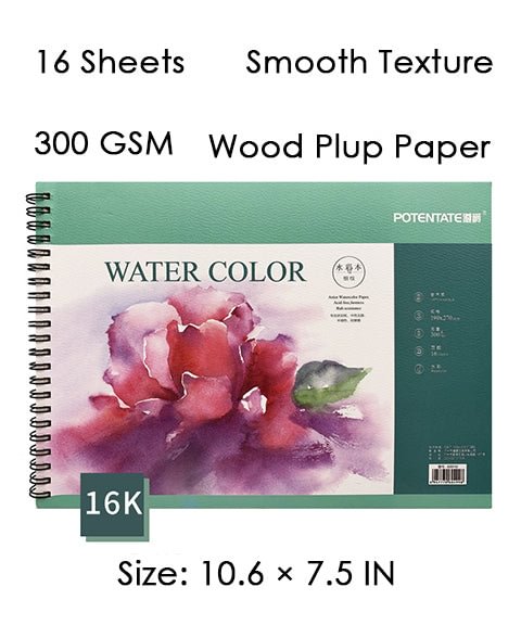 16 Sheets 300 GSM Watercolor  Sketchbook