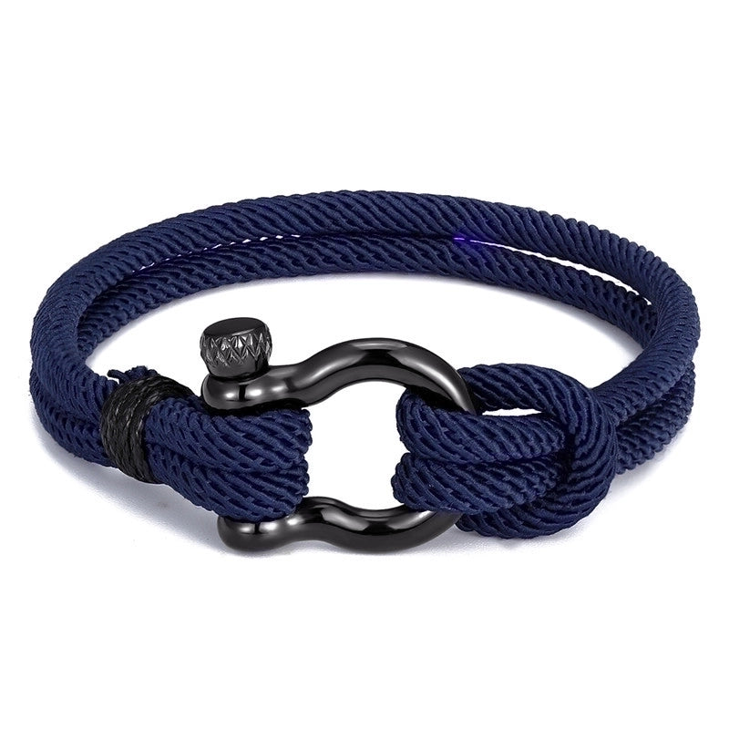 Fashion Solid Color Stainless Steel Braid Men's Bracelets