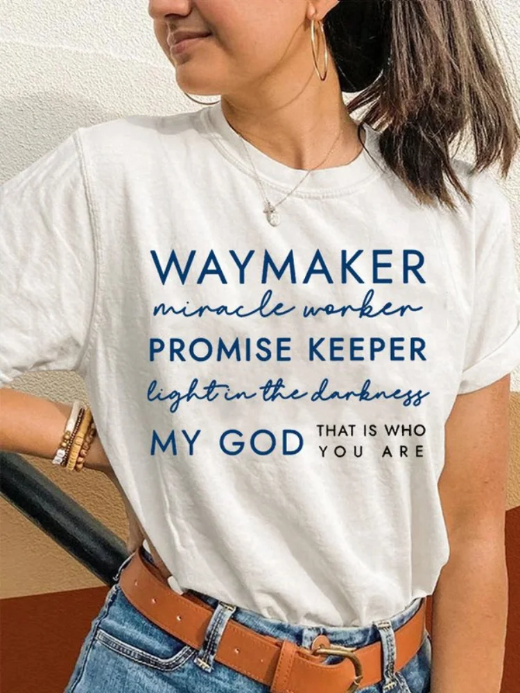 Women's Faith Letters Print Casual T Shirt