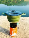 Foldable Portable Camping Cooker Pot Silicone Outdoor Kettle Cookware Tableware