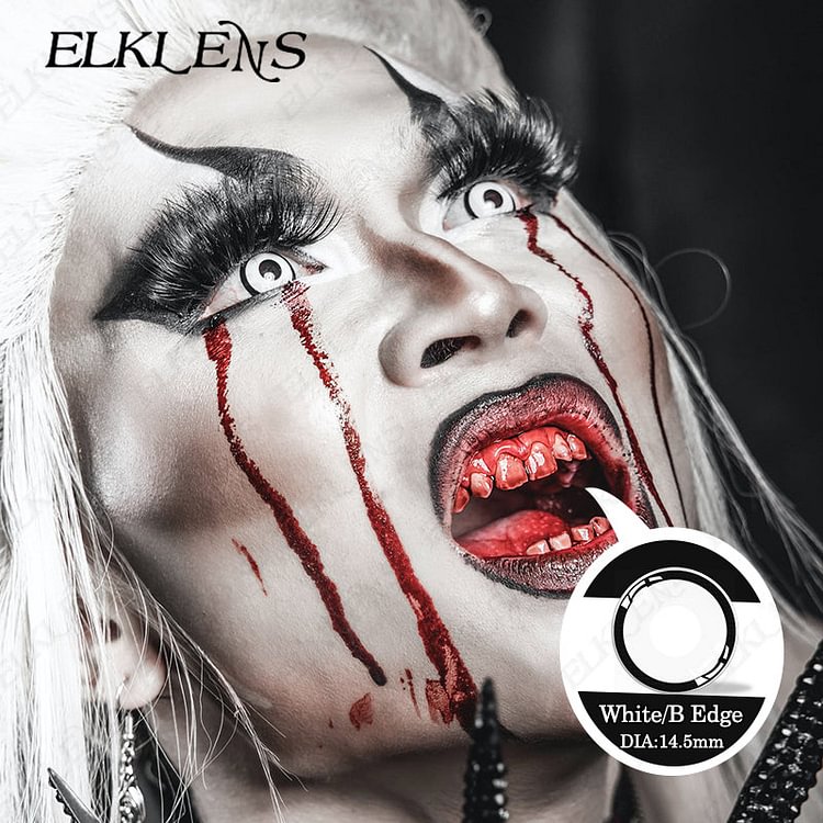 Halloween White Ring Cosplay Contact Lenses