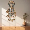 Diamond Painting Wolf Feather Wind Chime Hanging Pendant for Home Window Decor