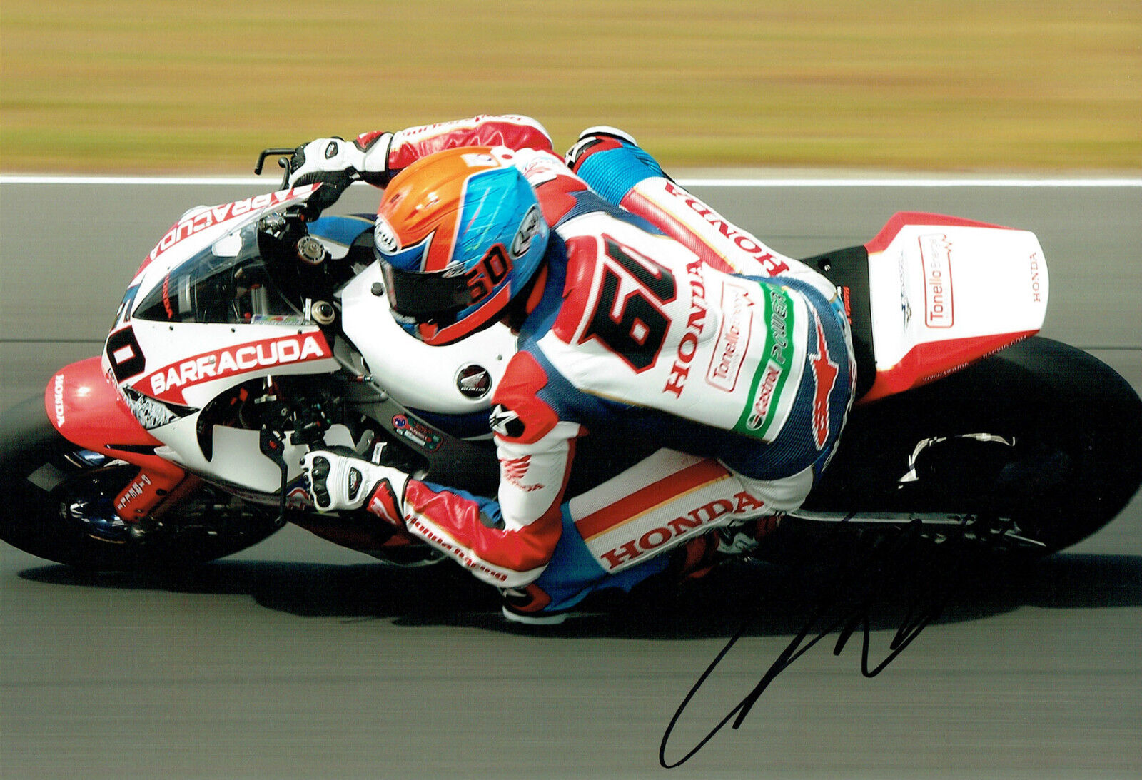 Michael Van Der MARK SIGNED Honda CBR WSBK 12x8 Photo Poster painting A AFTAL Autograph COA