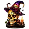 Gothic Witch Hat Night Light Halloween Decorations Colorful Wizard Hat Lamp