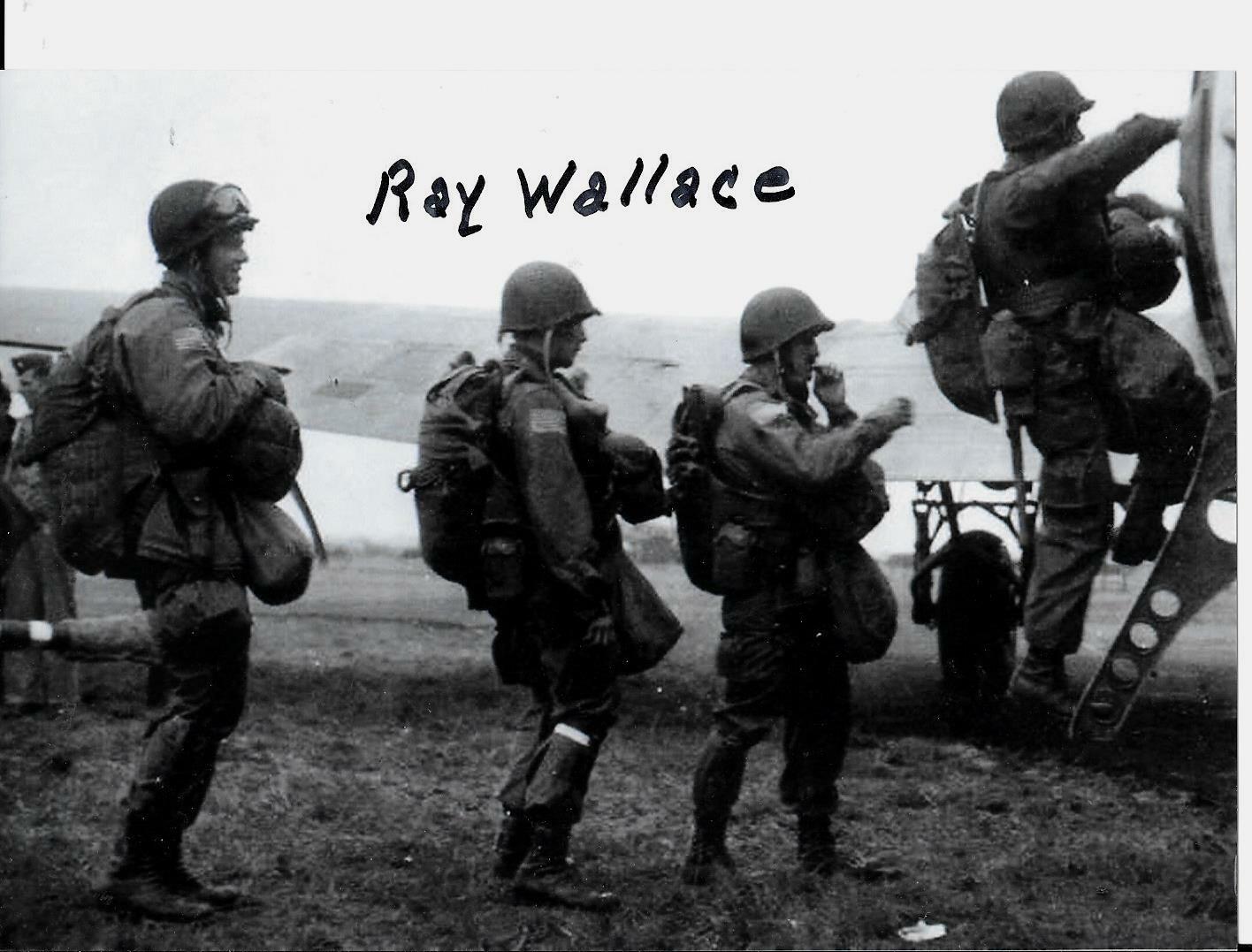 RAY WALLACE 82ND AIRBORNE 507 PIR D-DAY VETERAN & POW RARE SIGNED Photo Poster painting