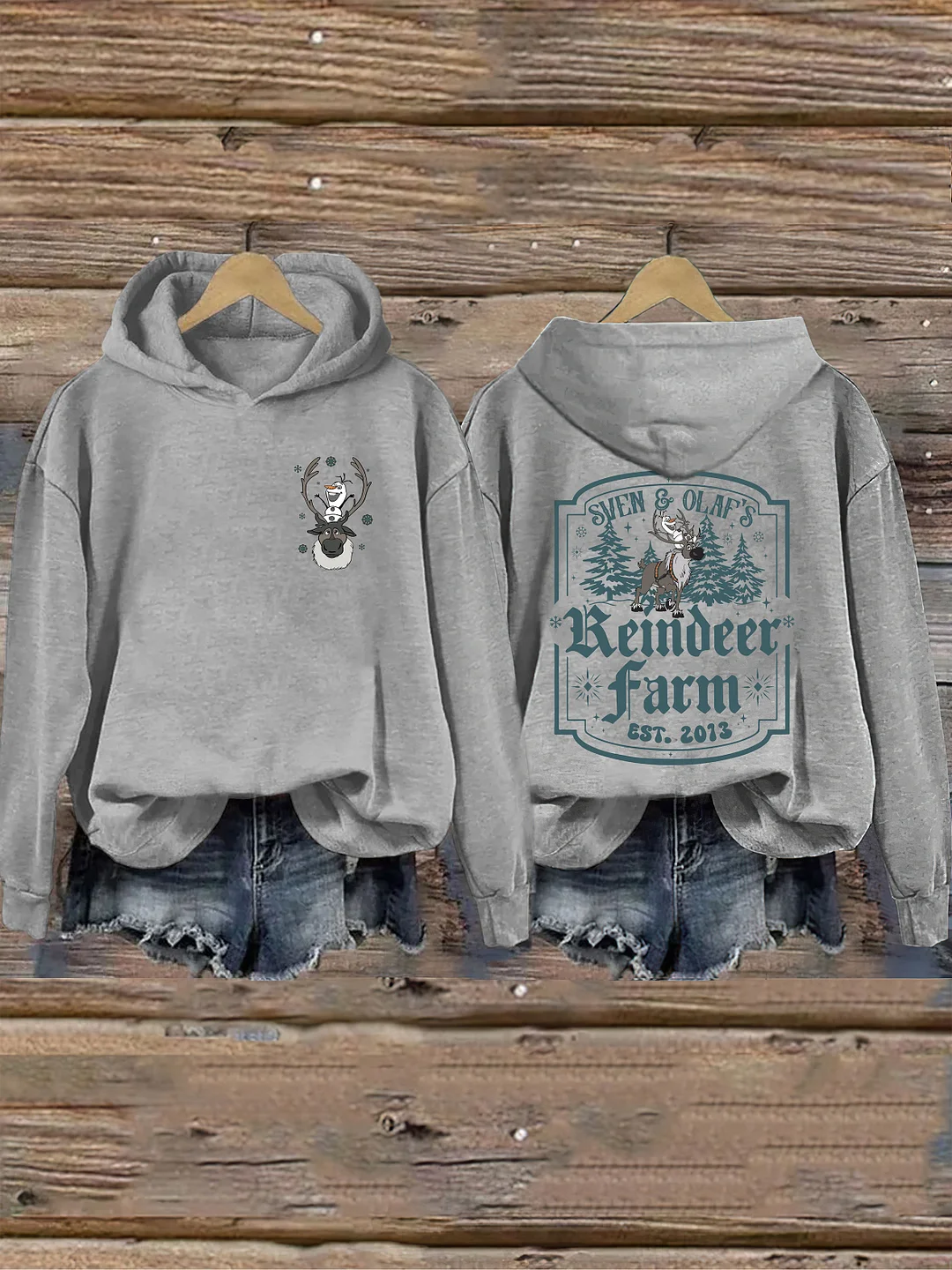 Snowman And Reindeer Christmas Hoodie