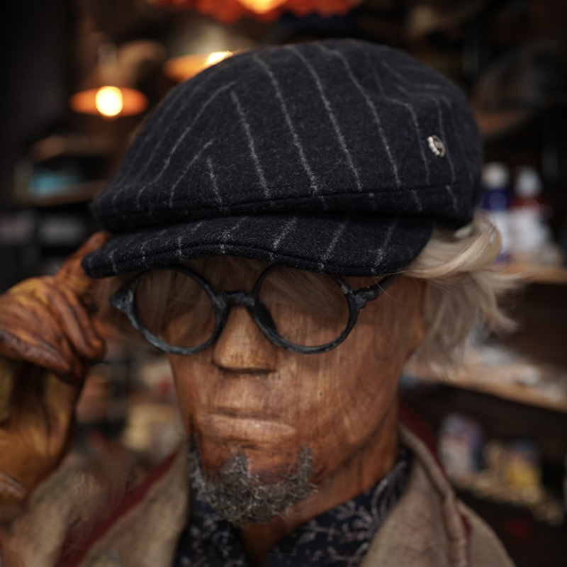 Vintage Woolen Striped Octagonal Hat