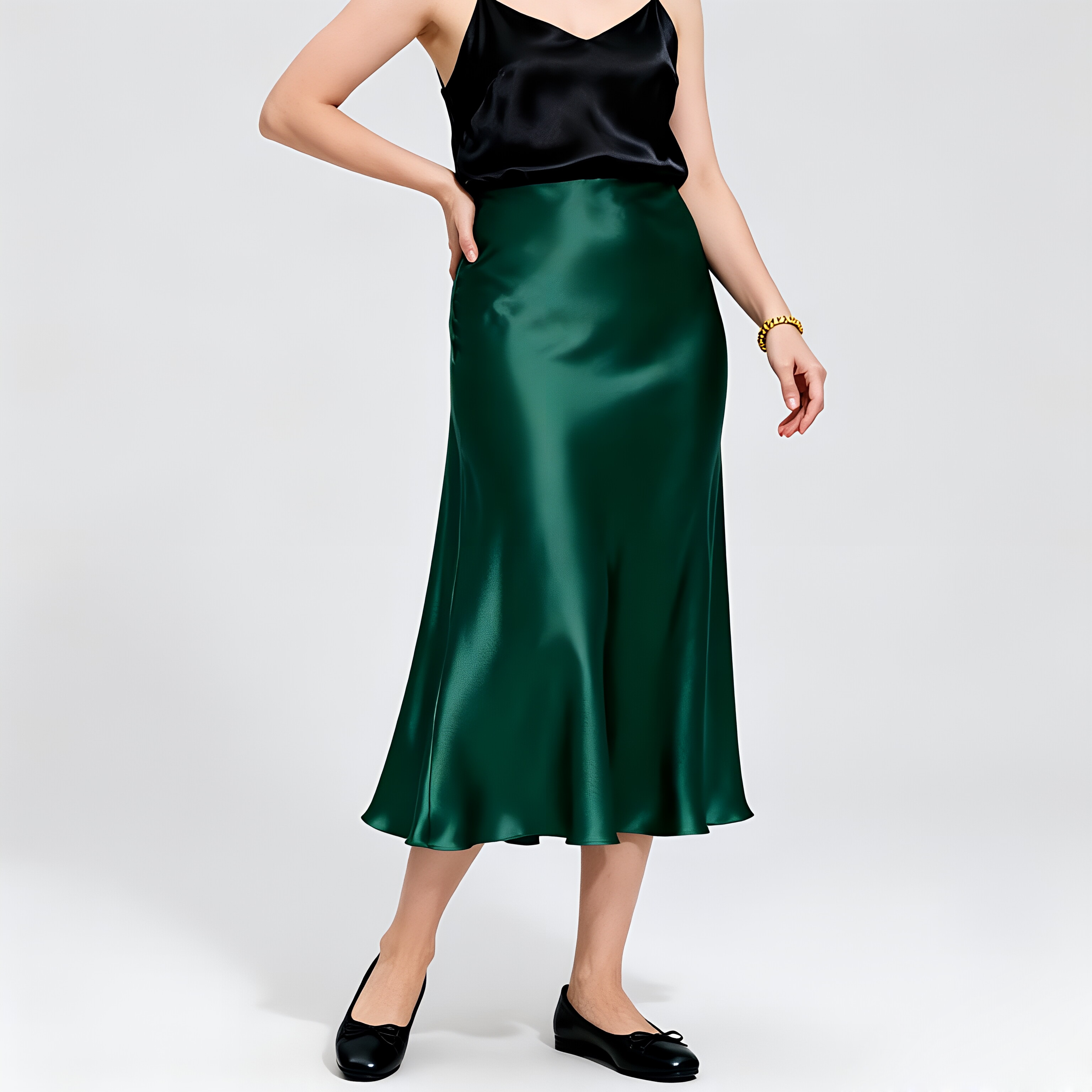 22 MM 100% Mulberry Silk Skirt Midi High Waist REAL SILK LIFE