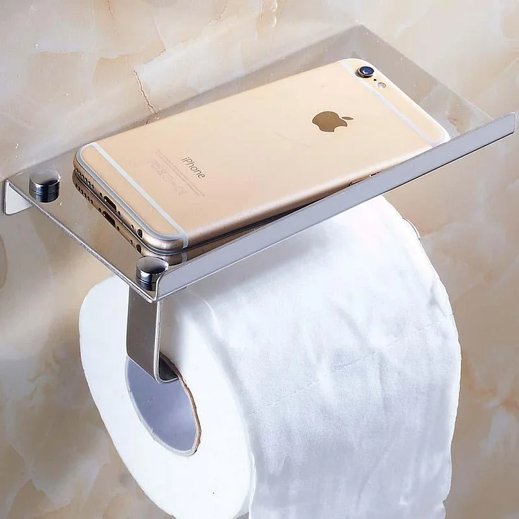 EZ Toilet Paper Holder With Shelf