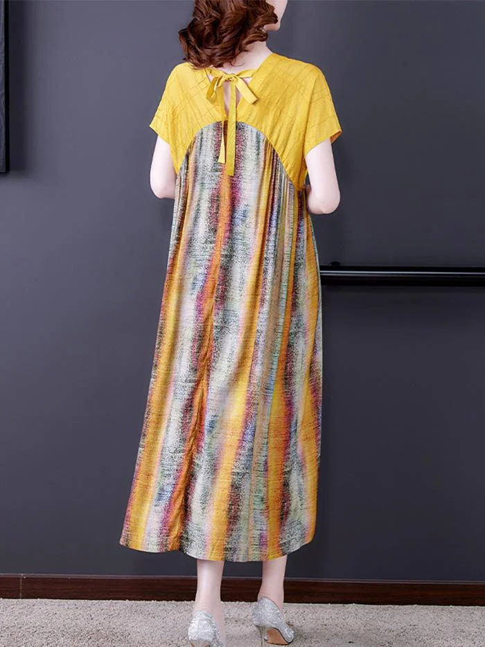 Vintage Print Cloud Brocade Dress