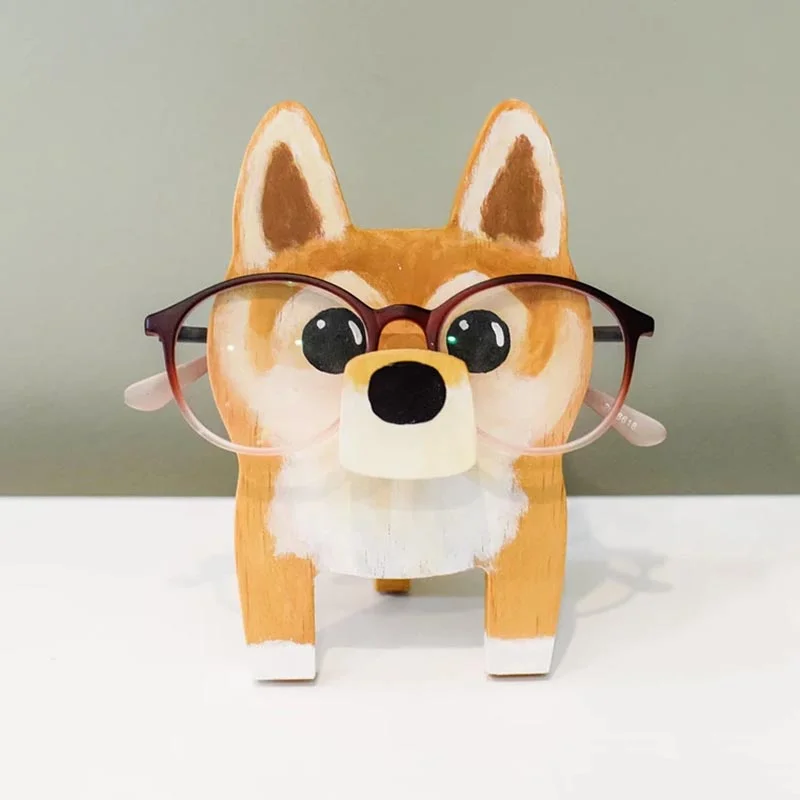 VigorDaily Handmade Glasses Stand Lovely ShibaInu