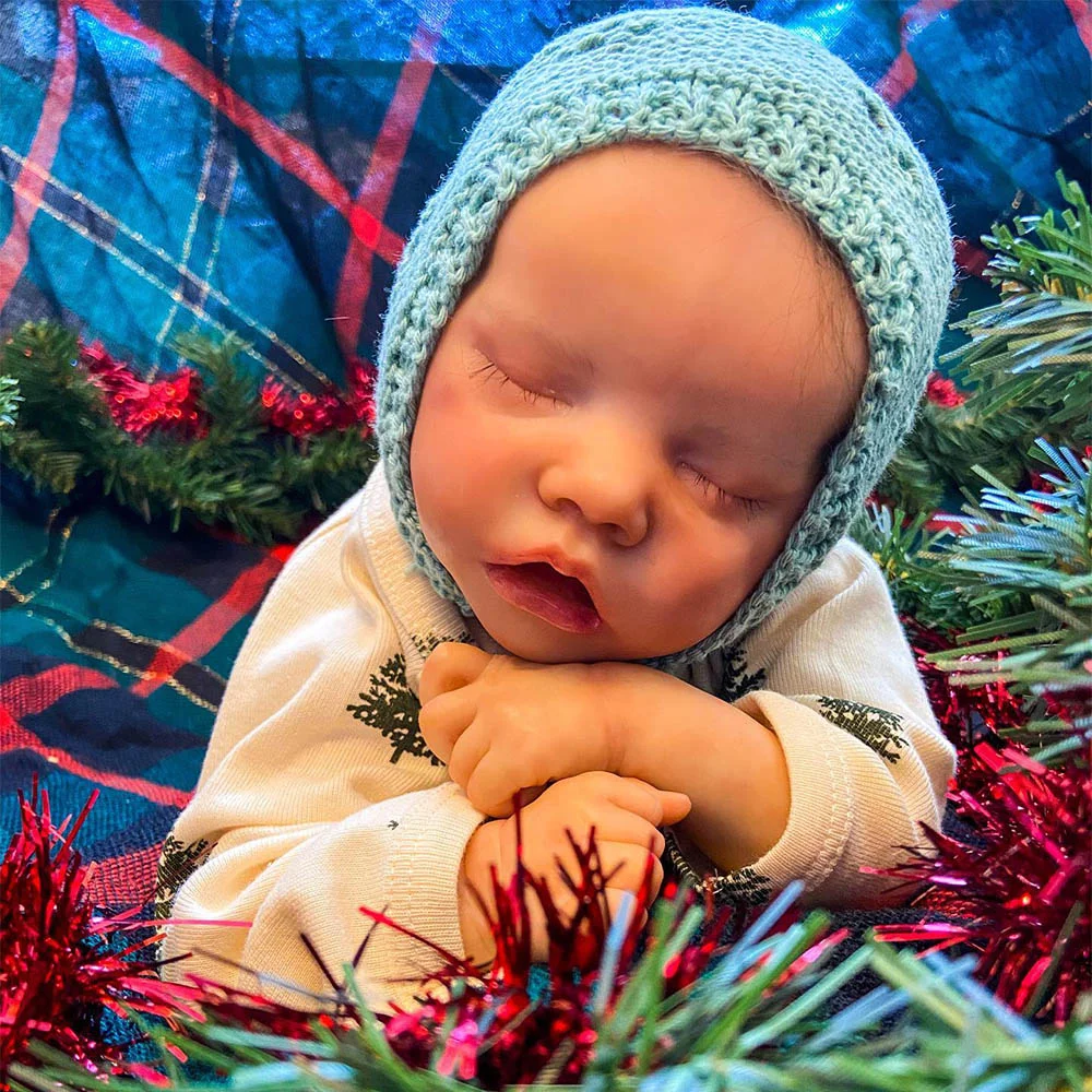 🎄[Precious Gift]17'' Real Lifelike Carol Soft Silicone Reborn Girl Newborn Sleeping For Christmas Celebration -Creativegiftss® - [product_tag] RSAJ-Creativegiftss®