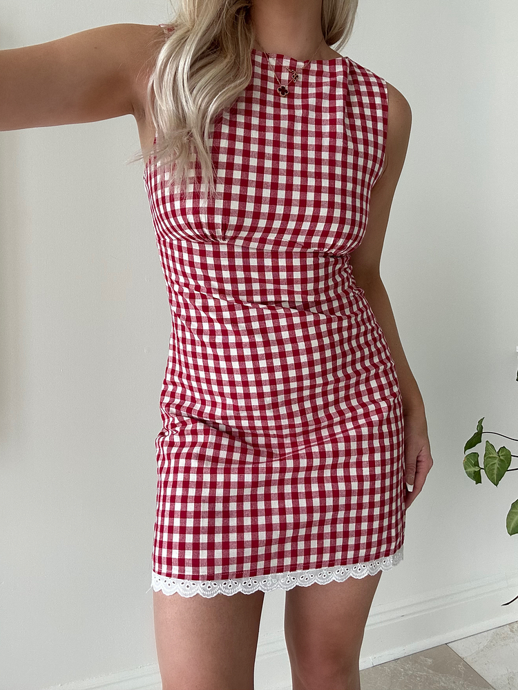 Cherry Gingham Mini Dress