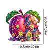 (US Local)Double Sided Special Shape Apple House Diamond Painting LED Light Ornaments