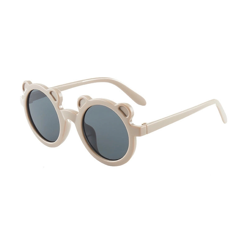 Vintage Style Bear Pc Round Frame Full Frame Kids Sunglasses