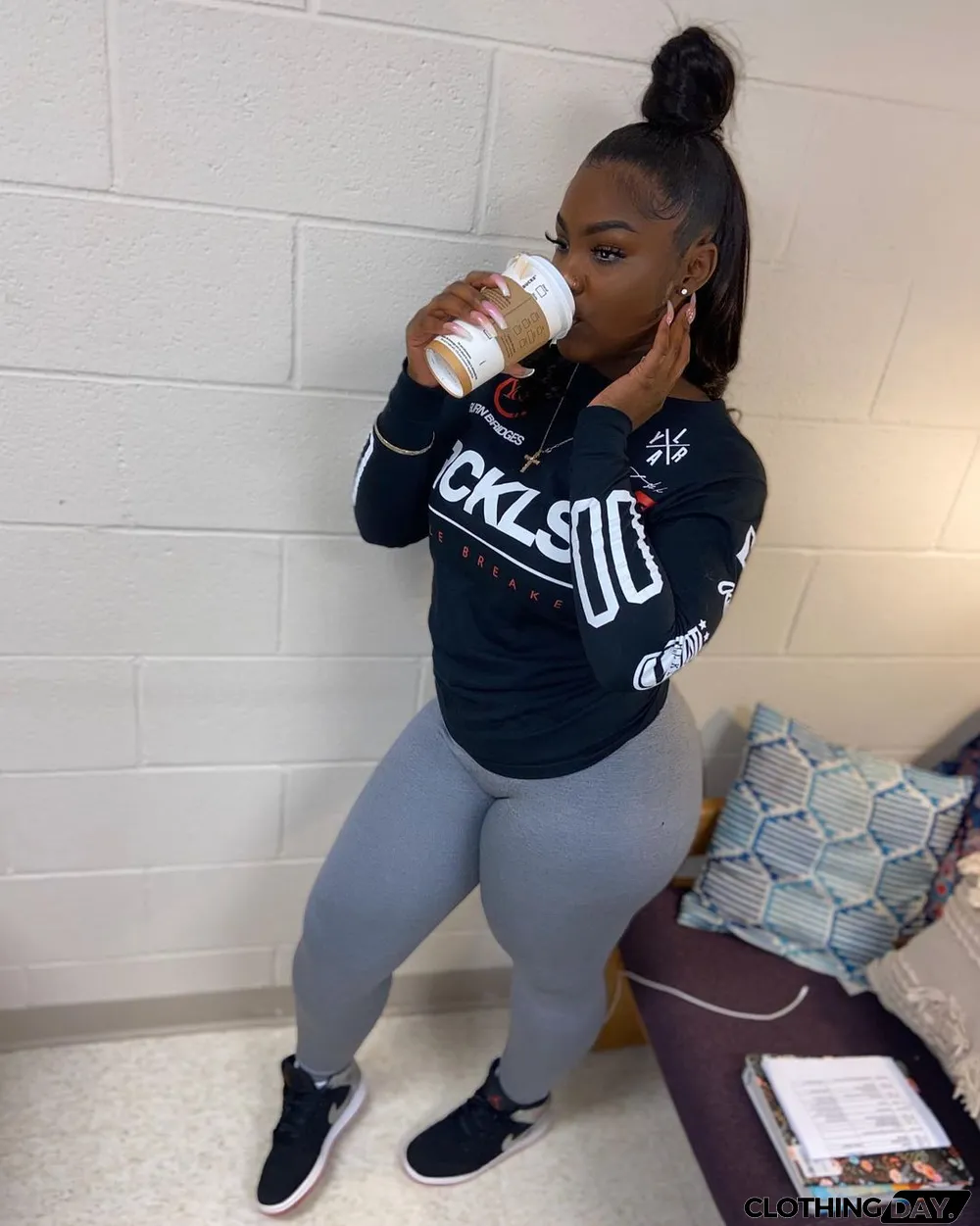 Casual Printed Long Sleeve Pullover Tops