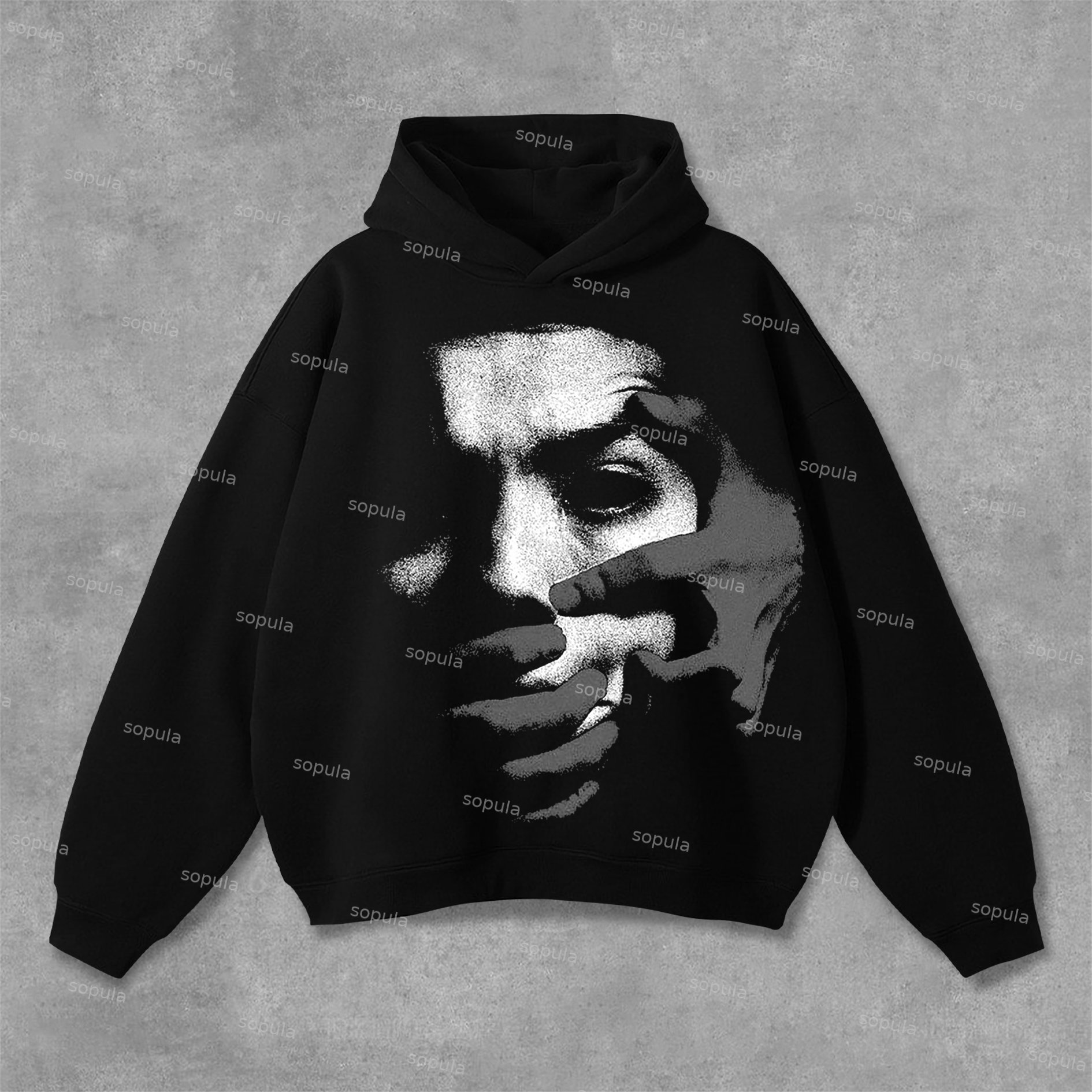 Sopula Fear Portrait Y2k Vintage Graphic Hoodie