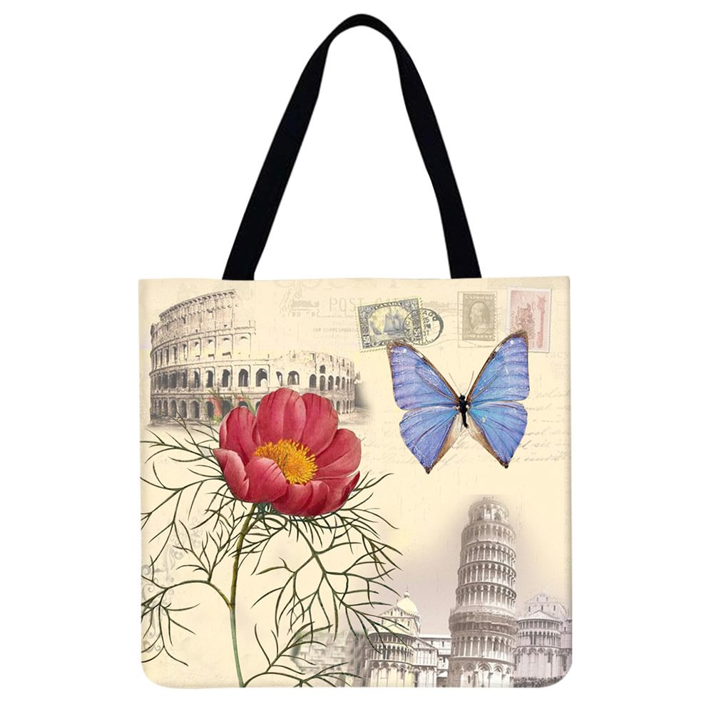 Linen Tote Bag - Butterfly