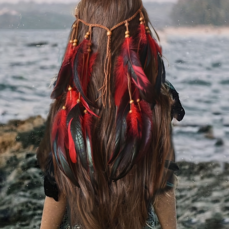 Boho-Chic Anime Feather Headband: Lightweight, Adjustable, Perfect for Easter & Special Occasions