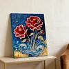 DIY Pearl Painting Red Rose for Home Wall Decor with Frame(40*30cm)
