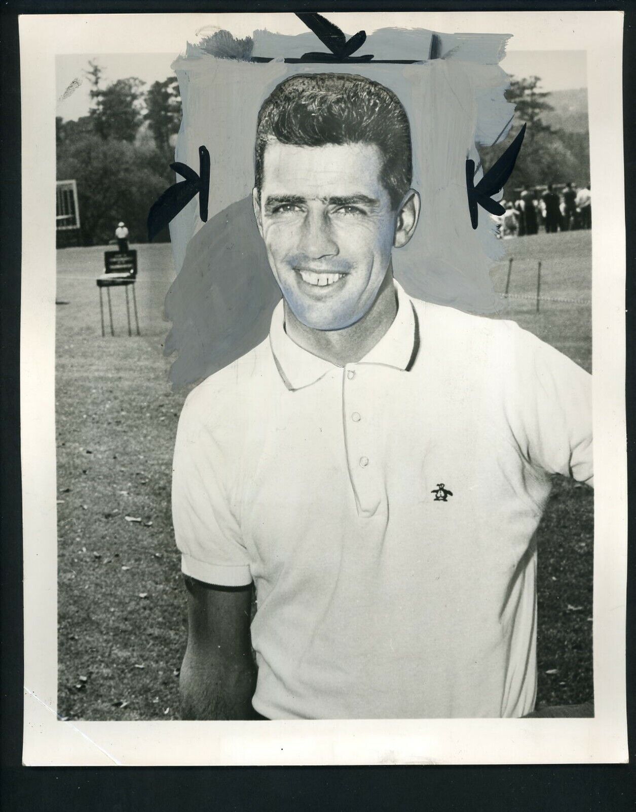 Paul Harney tied for lead at 1959 Masters Golf Tournament Press Photo Poster painting