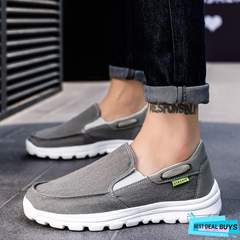 Men Canvas Casual Breathable Footwear Plus Size Flat Shoes