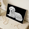 DIY Pearl Painting Dog for Home Wall Decor with Frame(20x30cm)