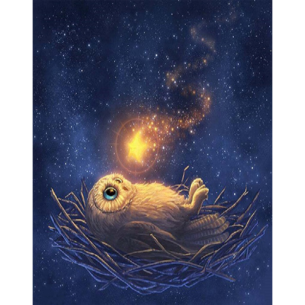 

Owl Starry Sky - Round Drill Diamond Painting - 30*40CM, 501 Original