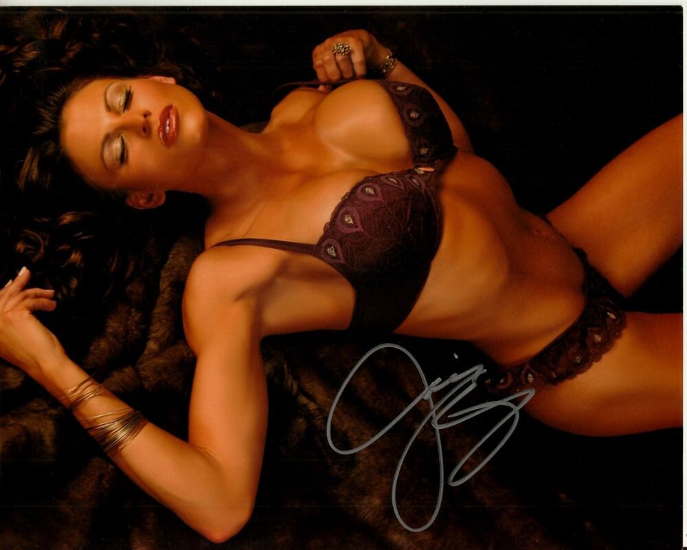 JACKIE GAYDA HAAS hand-signed BUSTY SEXY LACE BRA PANTIES 8x10 uacc rd PROOF