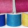 10 Yards | 2.5" Fuchsia Glittery Hexagonal Deco Mesh Ribbons