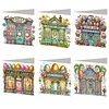 6PCS Diamond Painting Easter Cottage Greeting Card Kit for Birthdays Thanksgiving & Special Occasion
