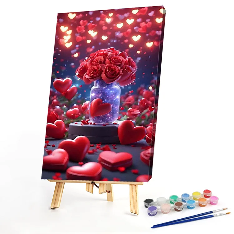 Oil Paint By Numbers -  Valentine'S Day Hearts  40*60CM