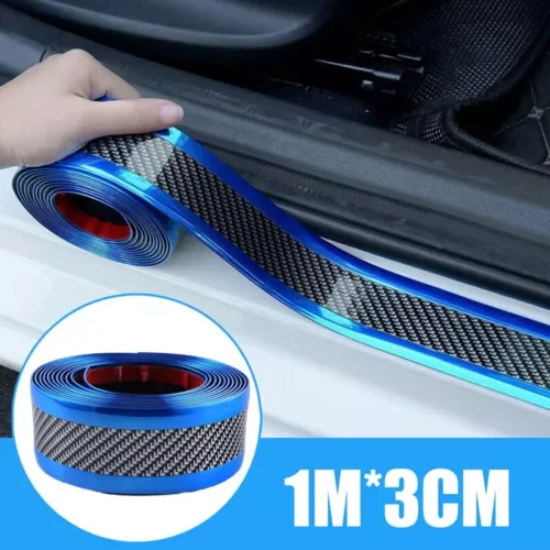 Dronehint 1x Carbon Fiber Car Door Sill Scuff Cover Plate Sticker Protector Car Parts Blue (For: BYD) Parts