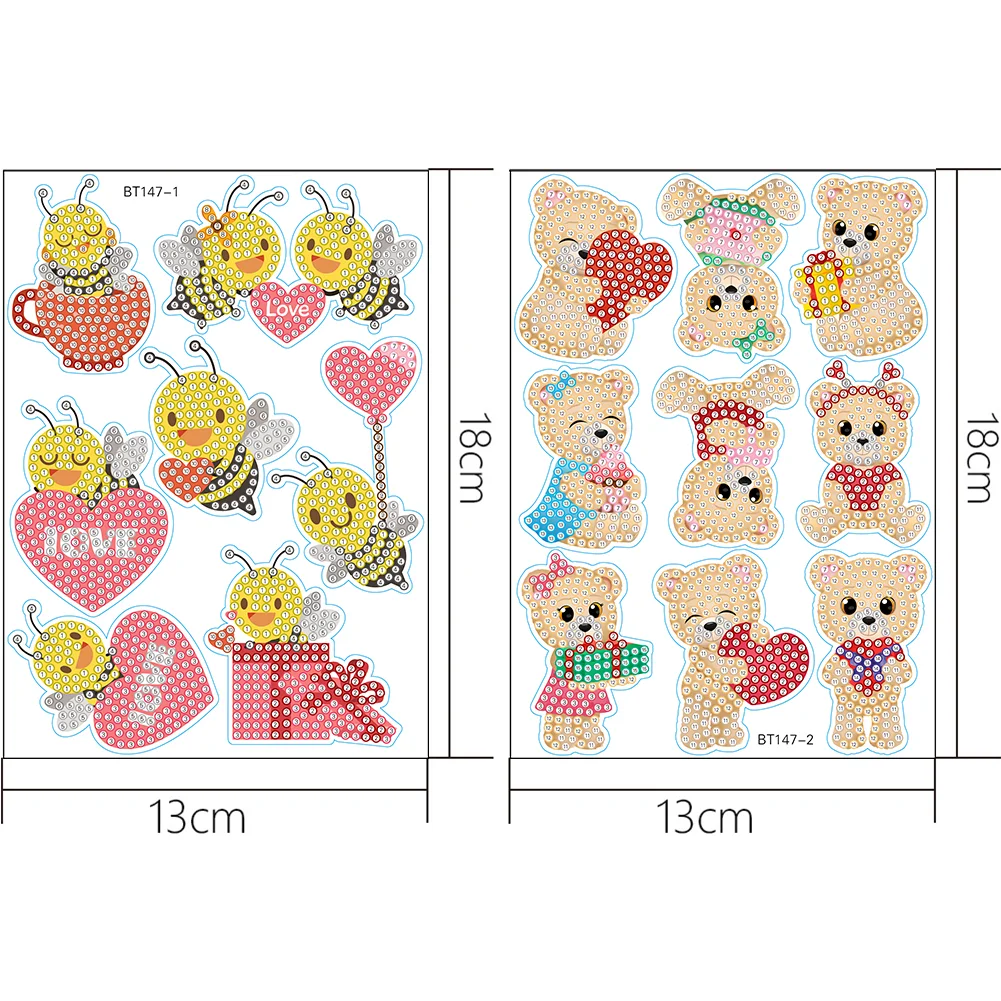 Diamonds Painting Sticker DIY Cartoon Animals Paster Home Decor