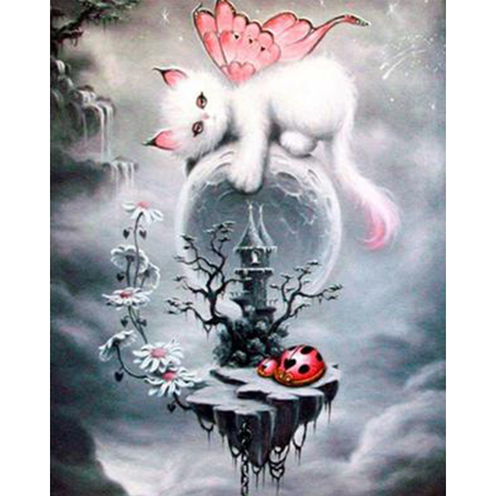 

White Cat - Round Drill Diamond Painting - 30*40CM, 501 Original