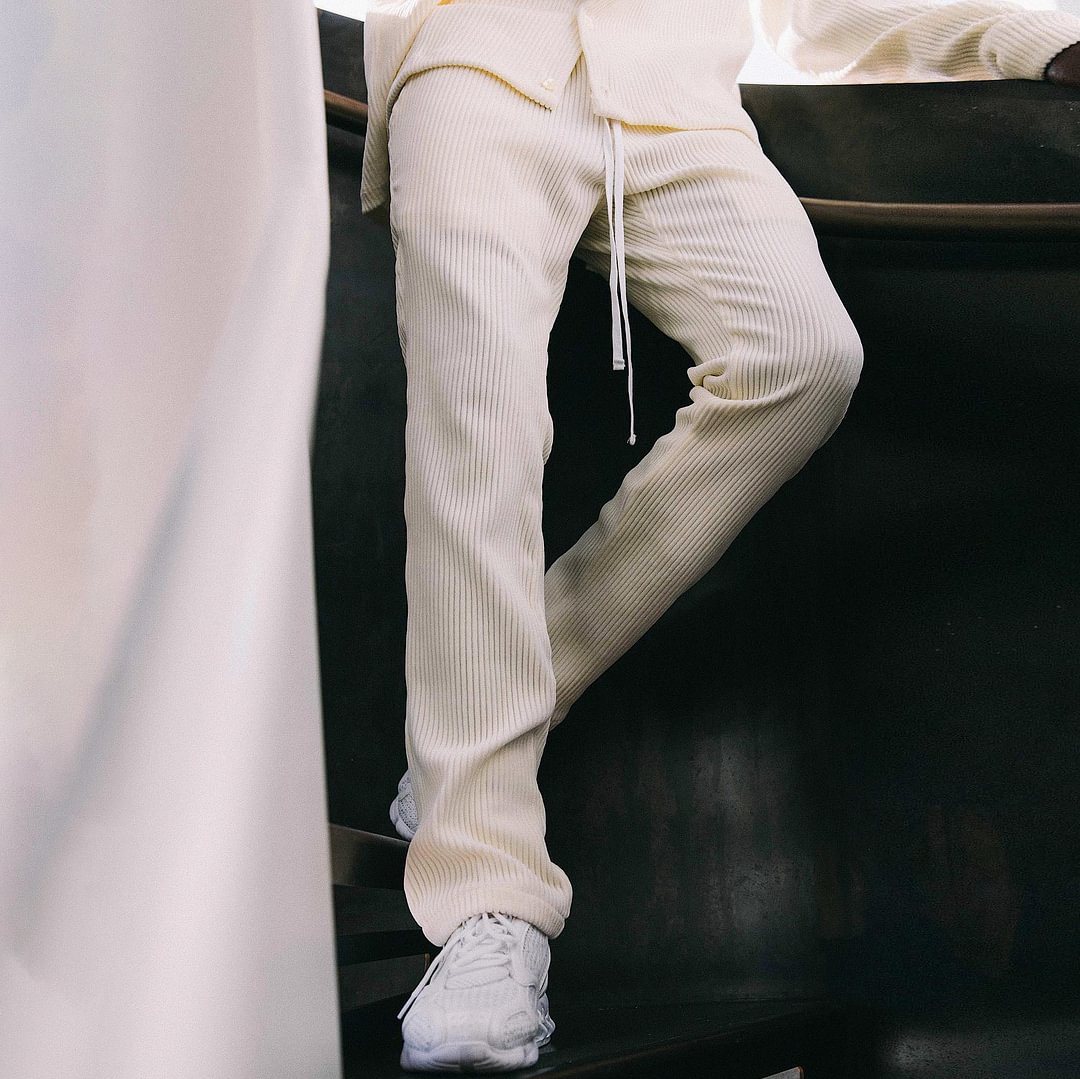 Sleek Casual Loose Corduroy Trousers