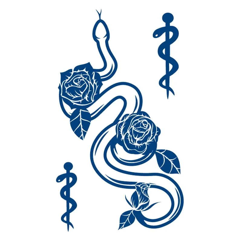 Juice Lasting Ink Tattoo Body Art Waterproof Temporary Sticker Snake Musical Note Women Totem Small Paw Rose Arm Fake Tattoos