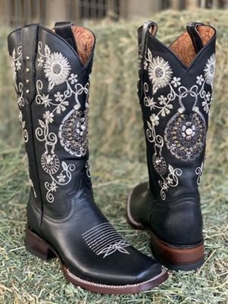 Women Flory Square Toe Boots