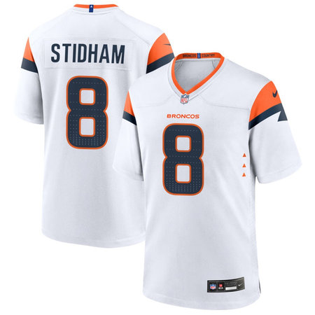 Men's Denver Broncos #8 Jarrett Stidham White Alternate Game Jersey