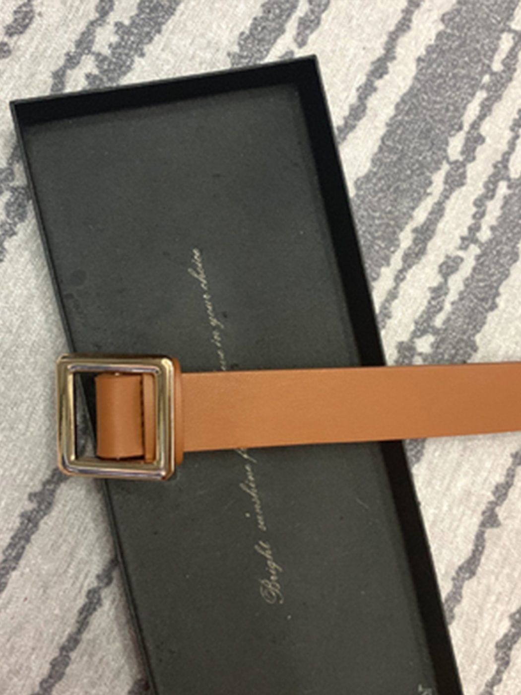 Simple Square Buckle Leather Belt