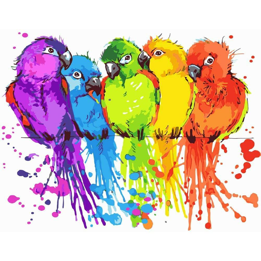 

51x41cm Round Drill Diamond Painting-Parrot, 501 Original